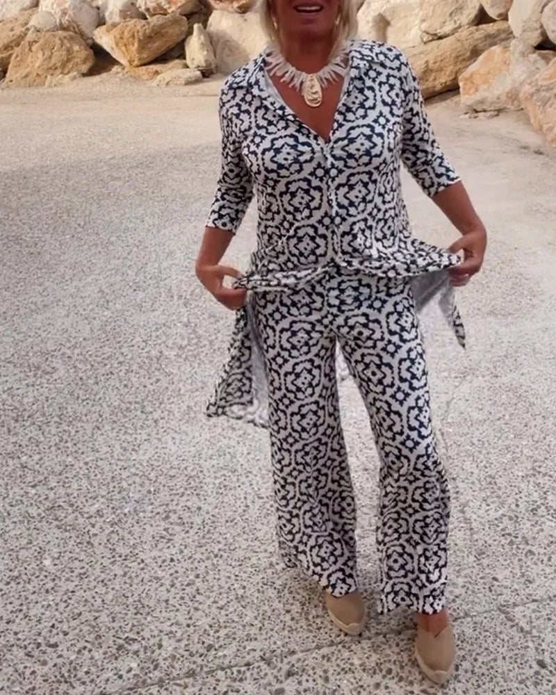 Michelle Collection | Women's Two Piece Set with Relaxed Fit & Printed Design for Everyday Comfort 3