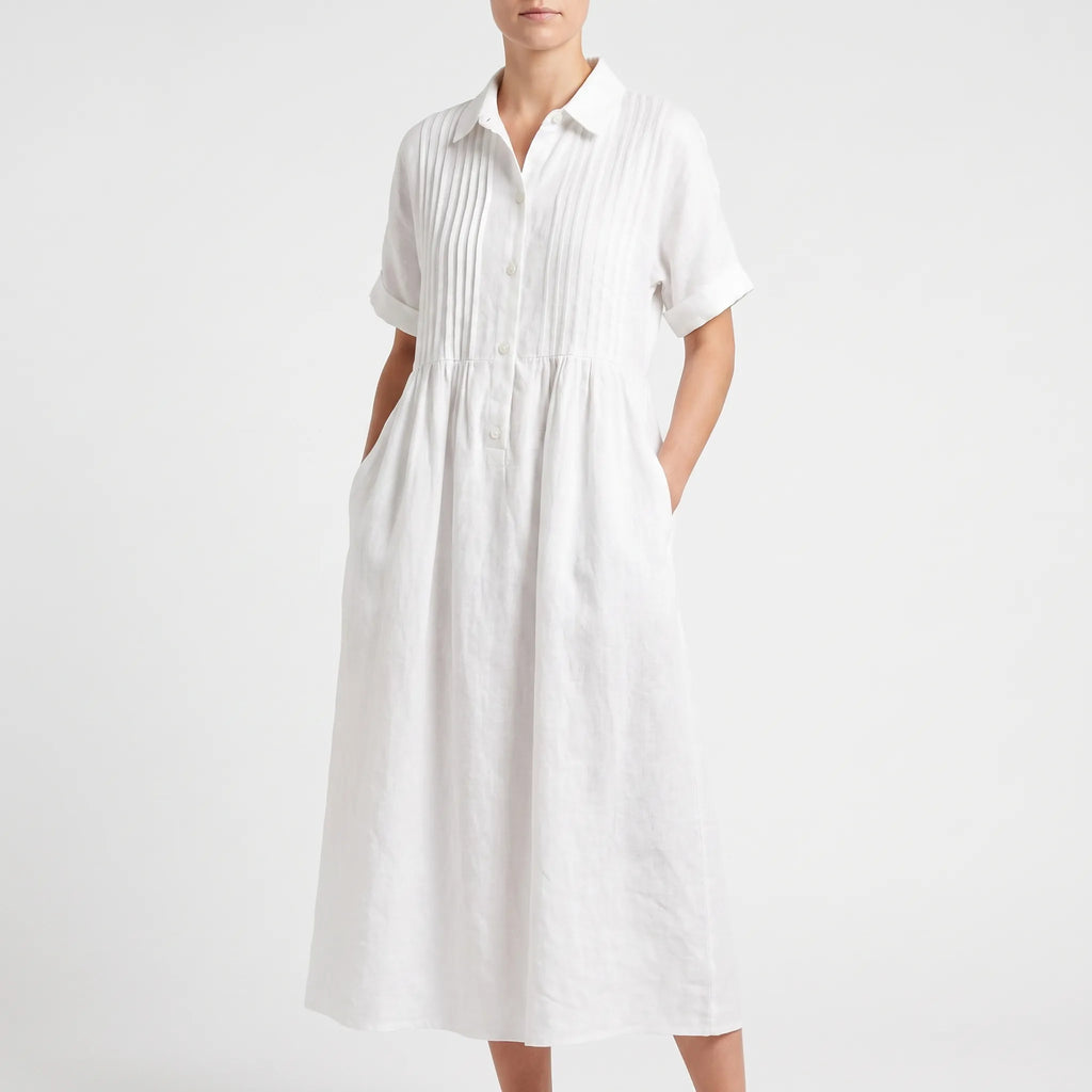 Mona  - Relaxed Fit Collared Midi Shirt Dress
