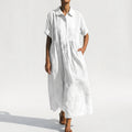 Mona  - Relaxed Fit Collared Midi Shirt Dress