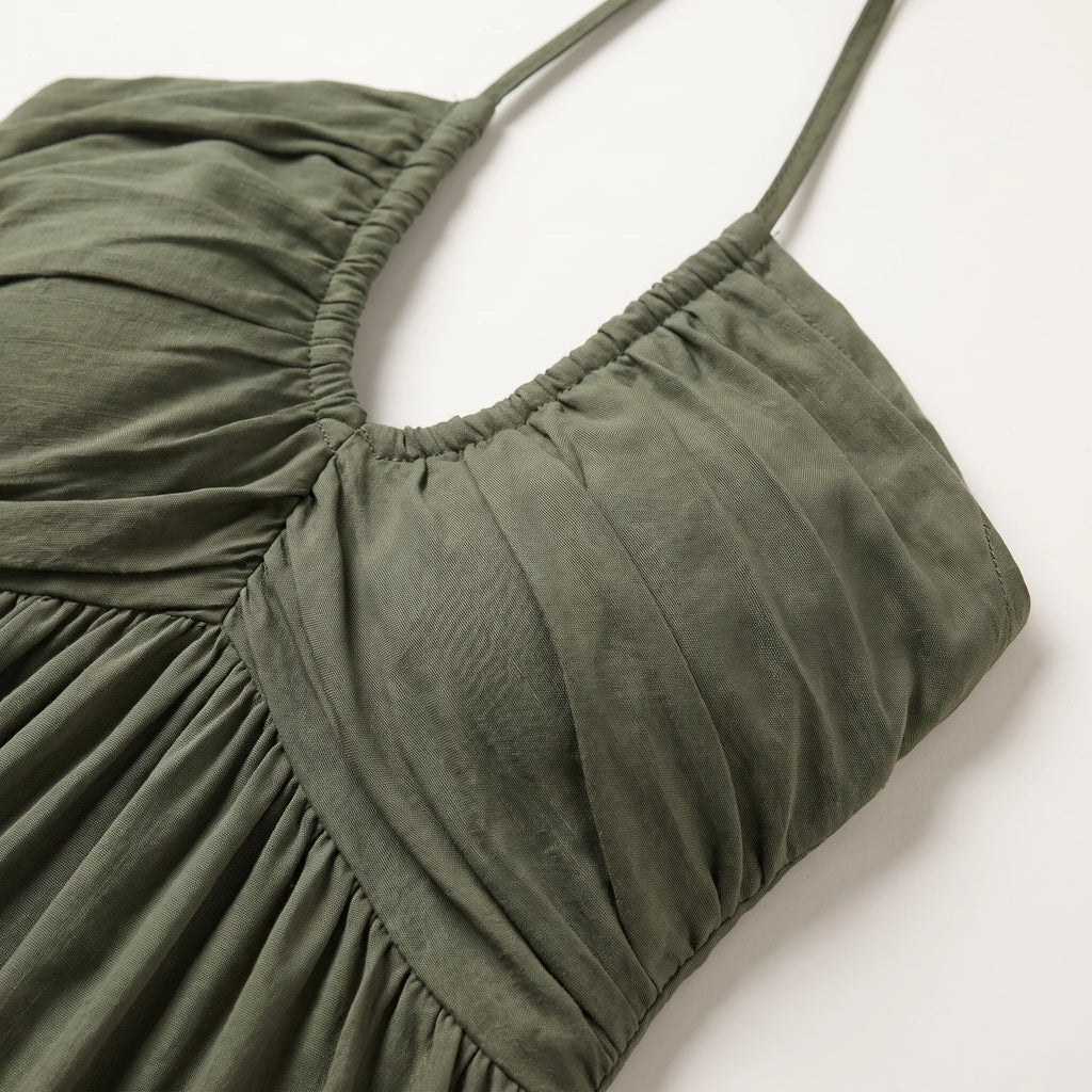 Nadine  - Ruched Halter Neck Mini Dress