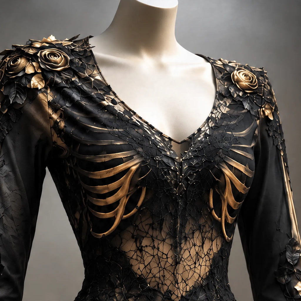 Naomi  - Long Sleeve Gothic Mini Dress