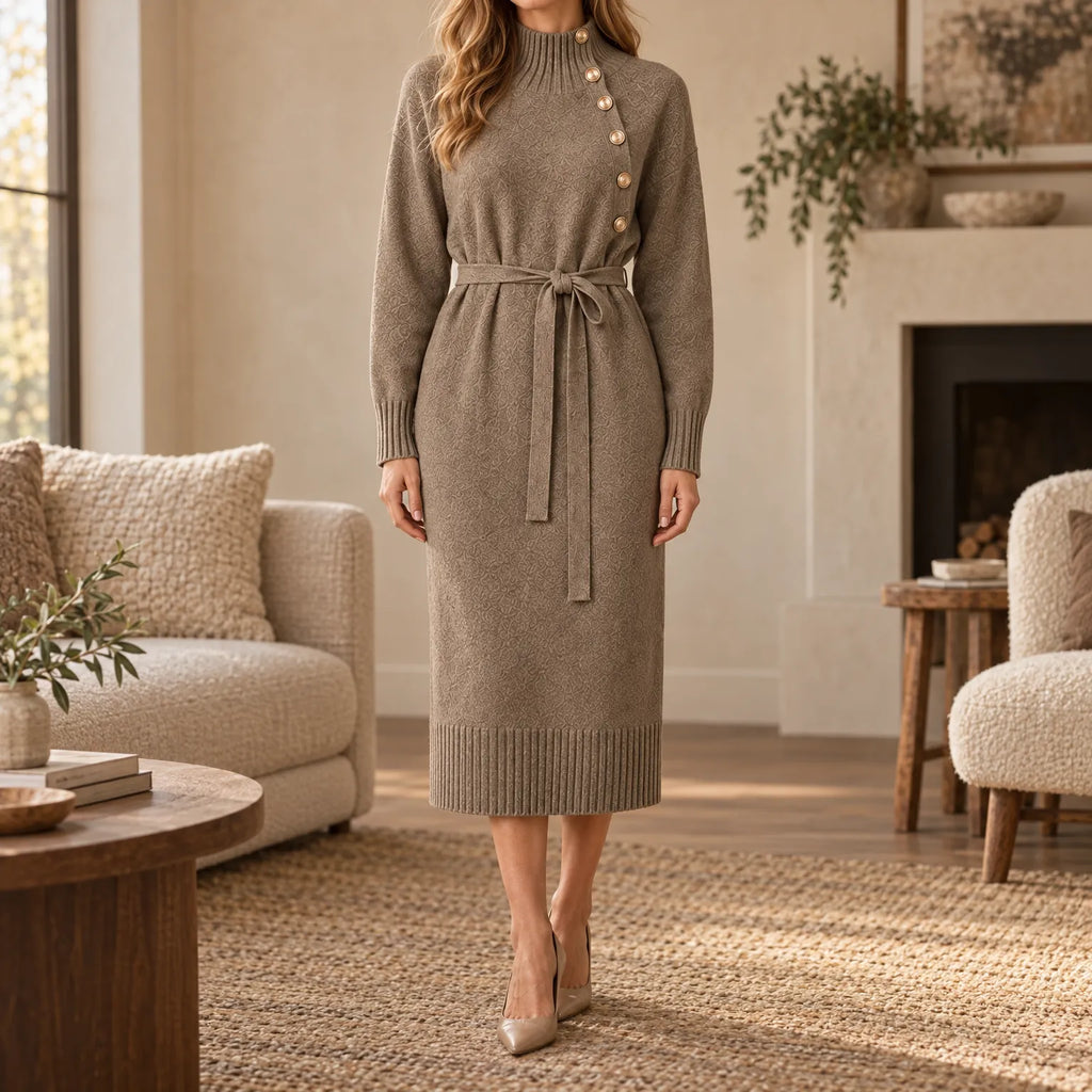 Ramona  - Knitted Winter Midi Jumper Dress