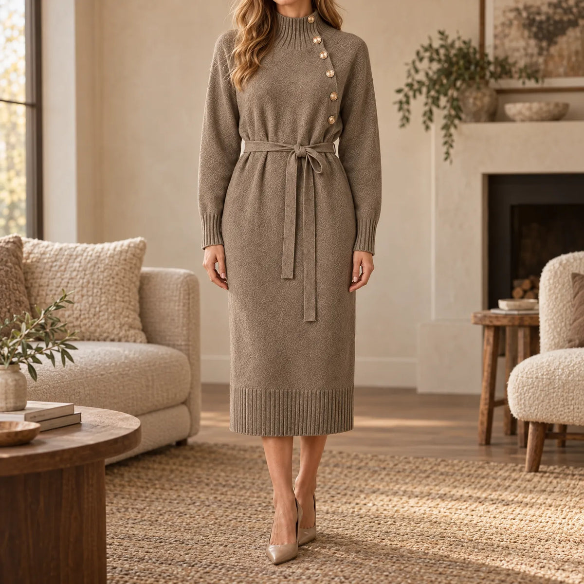 Ramona  - Knitted Winter Midi Jumper Dress