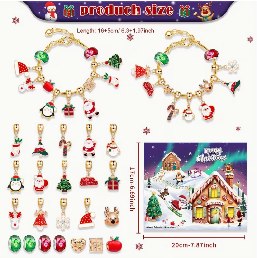 Noelle – 24-Day Christmas Perfect Gift Jewelry Bracelet Making Kit Advent Calendar 2026