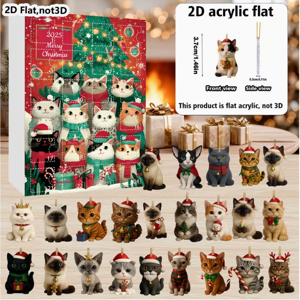 Purrfect Christmas – 24-Day Cat Ornament Advent Calendar