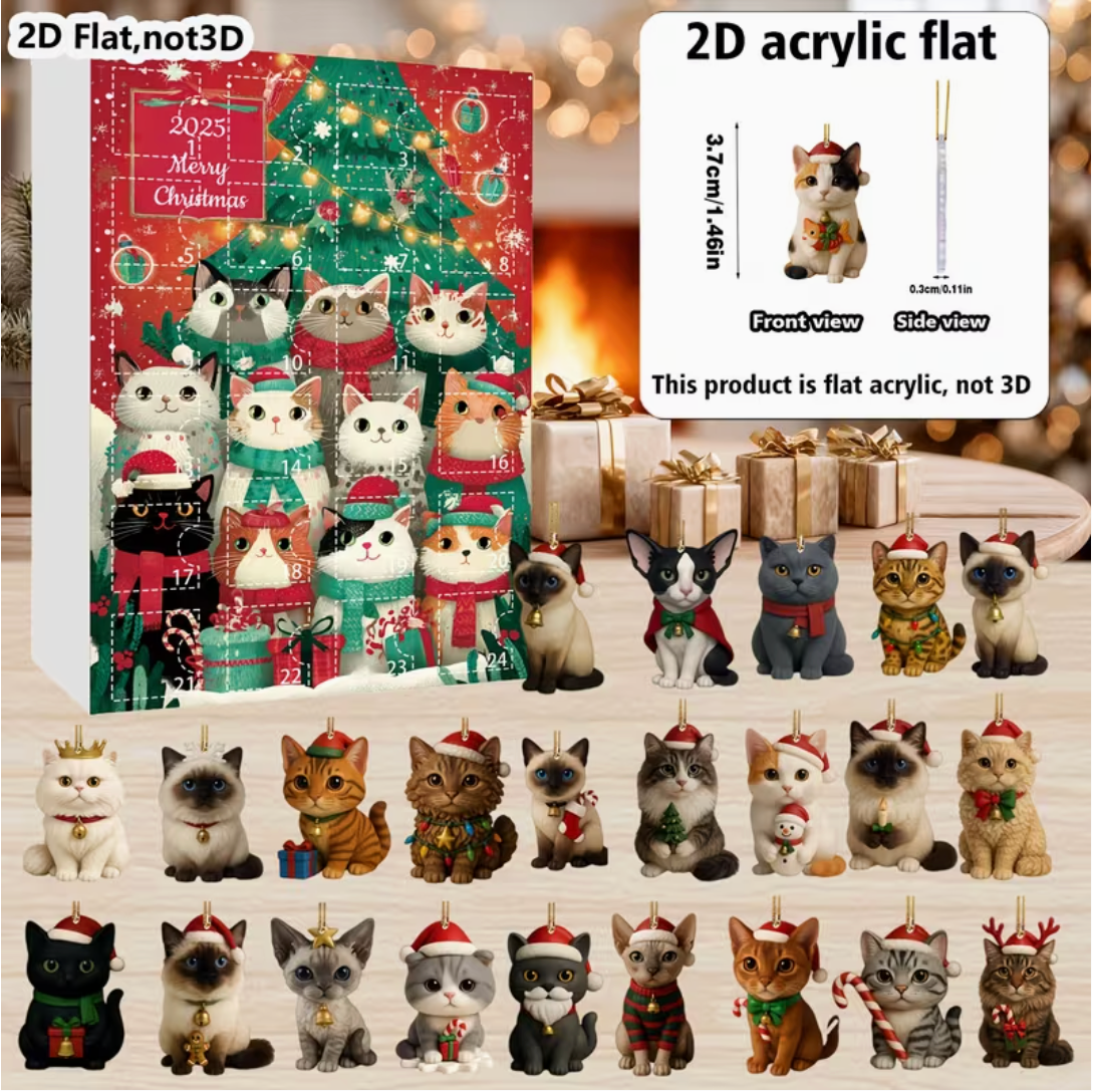 Purrfect Christmas – 24-Day Cat Ornament Advent Calendar