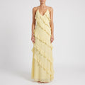 Stella  - Tiered Ruffle Halter Neck Maxi Dress