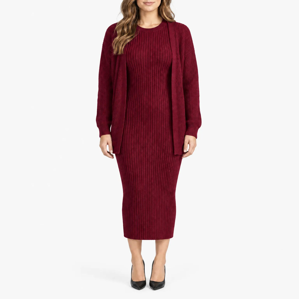 Stephanie  - Ribbed Knit 2-Piece Co-Ord Set