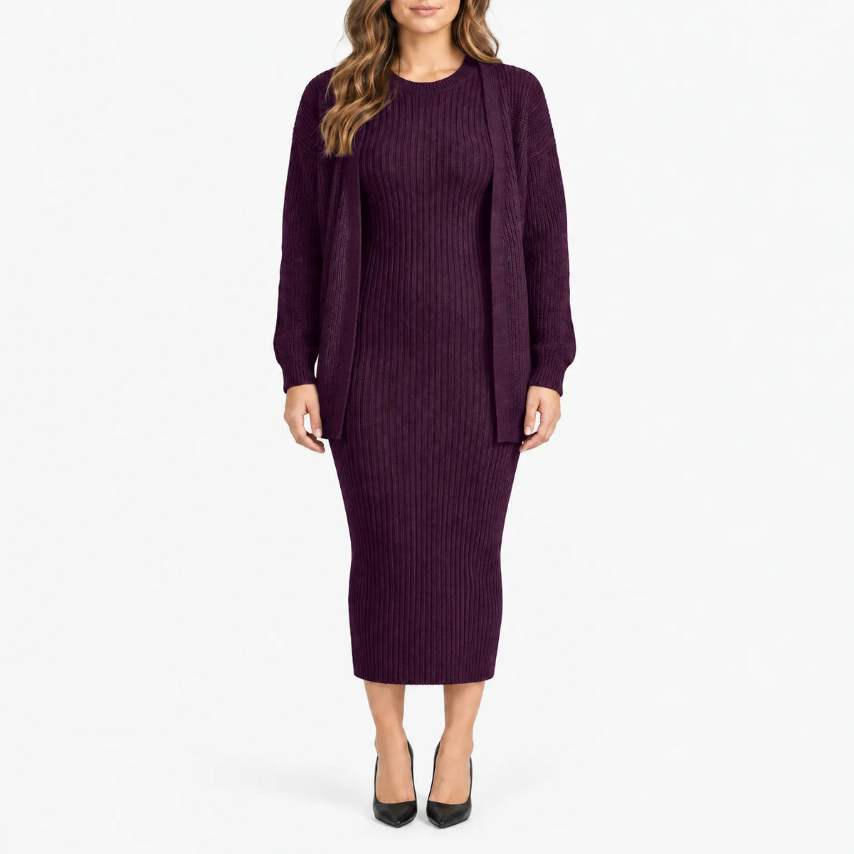 Stephanie  - Ribbed Knit 2-Piece Co-Ord Set