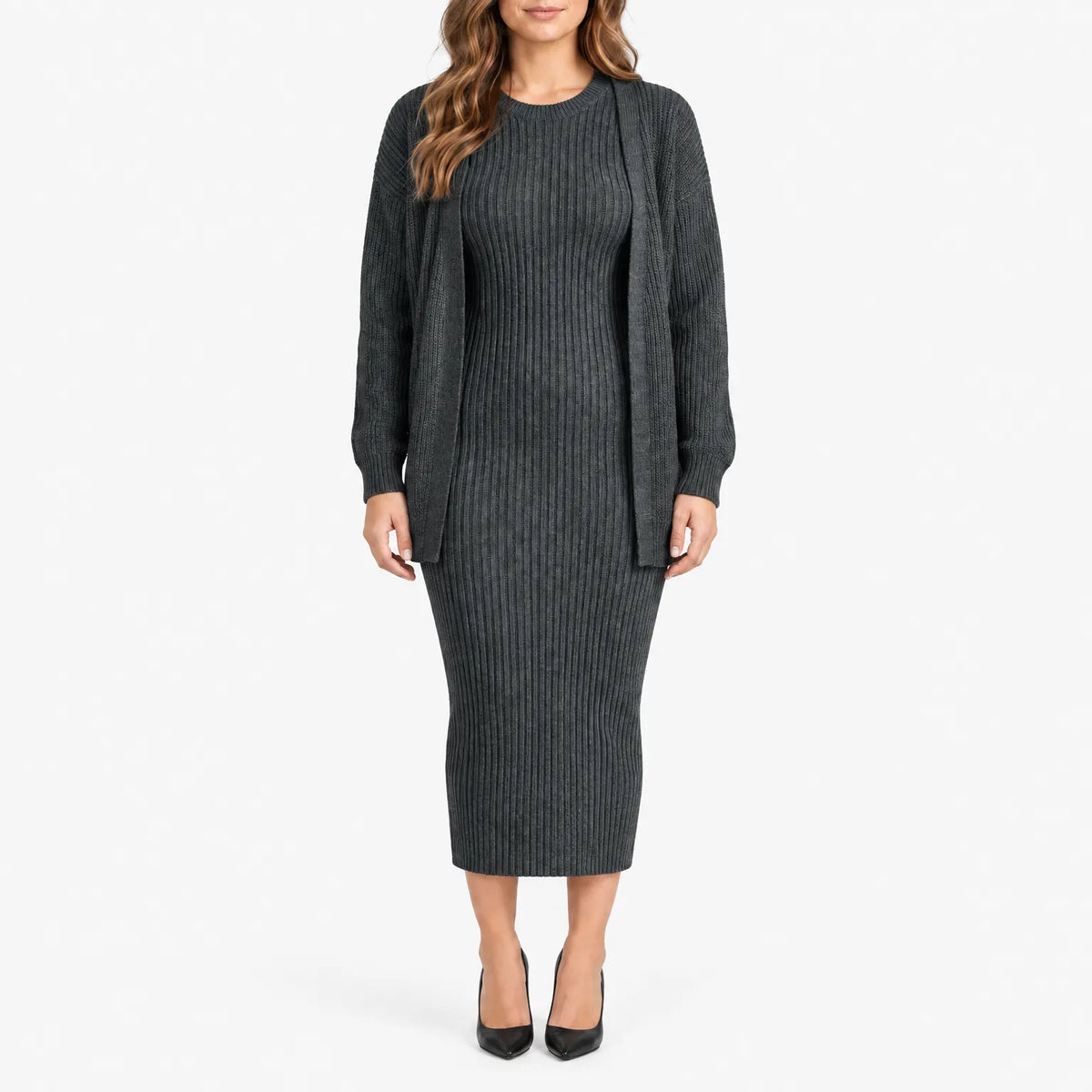 Stephanie  - Ribbed Knit 2-Piece Co-Ord Set
