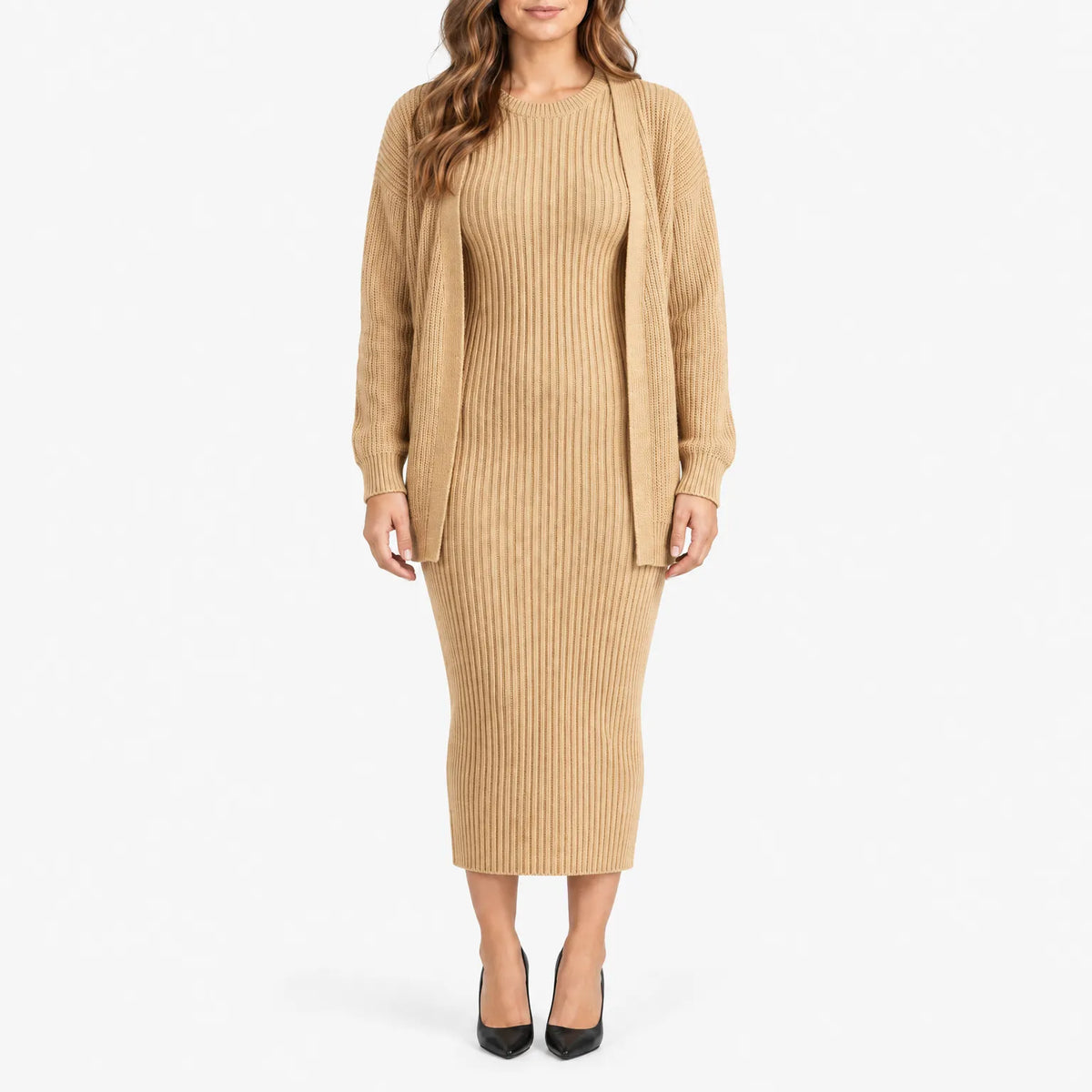 Stephanie  - Ribbed Knit 2-Piece Co-Ord Set