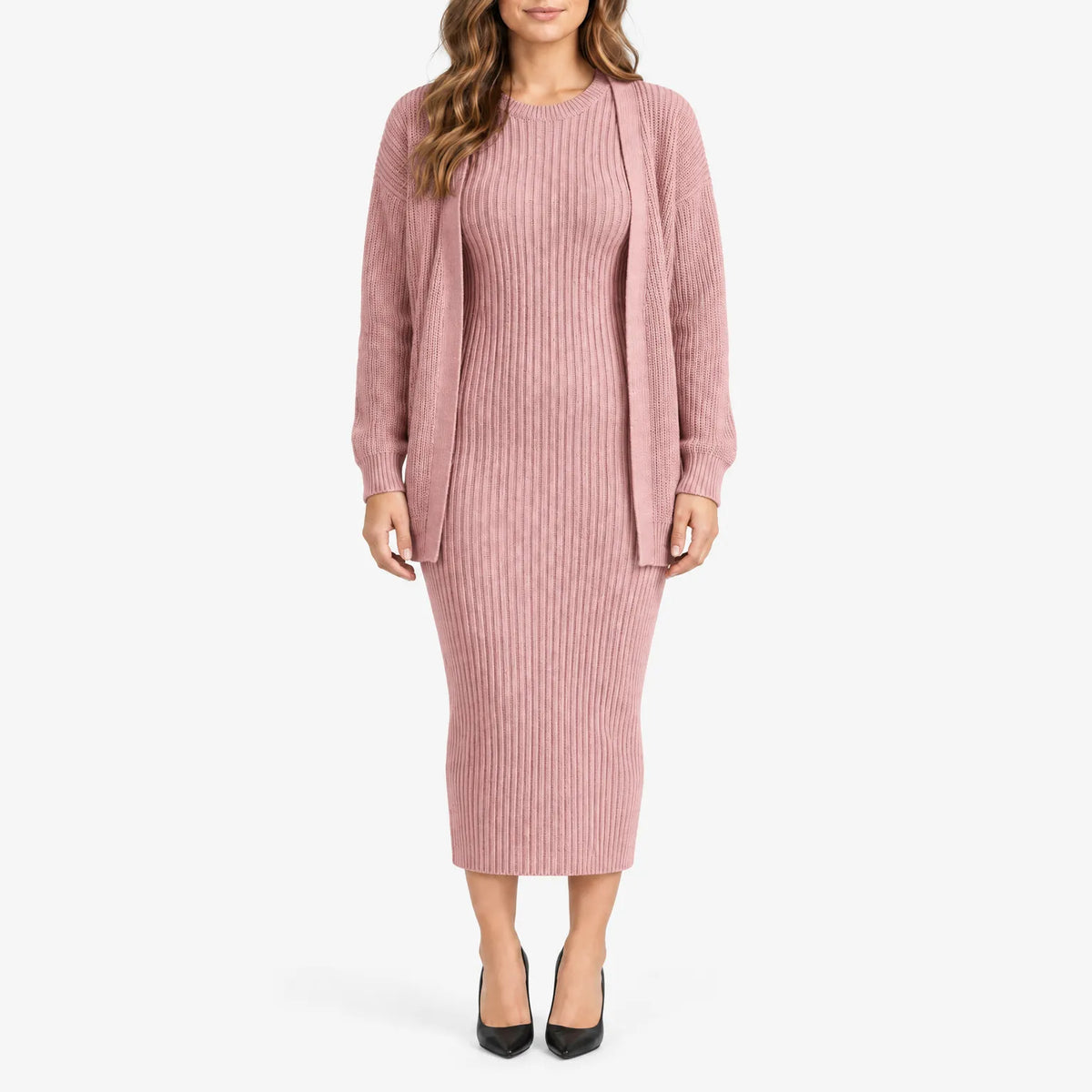 Stephanie  - Ribbed Knit 2-Piece Co-Ord Set