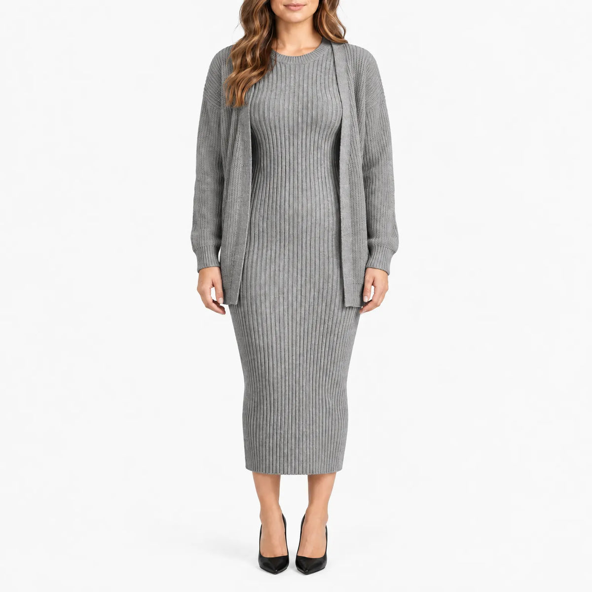 Stephanie  - Ribbed Knit 2-Piece Co-Ord Set