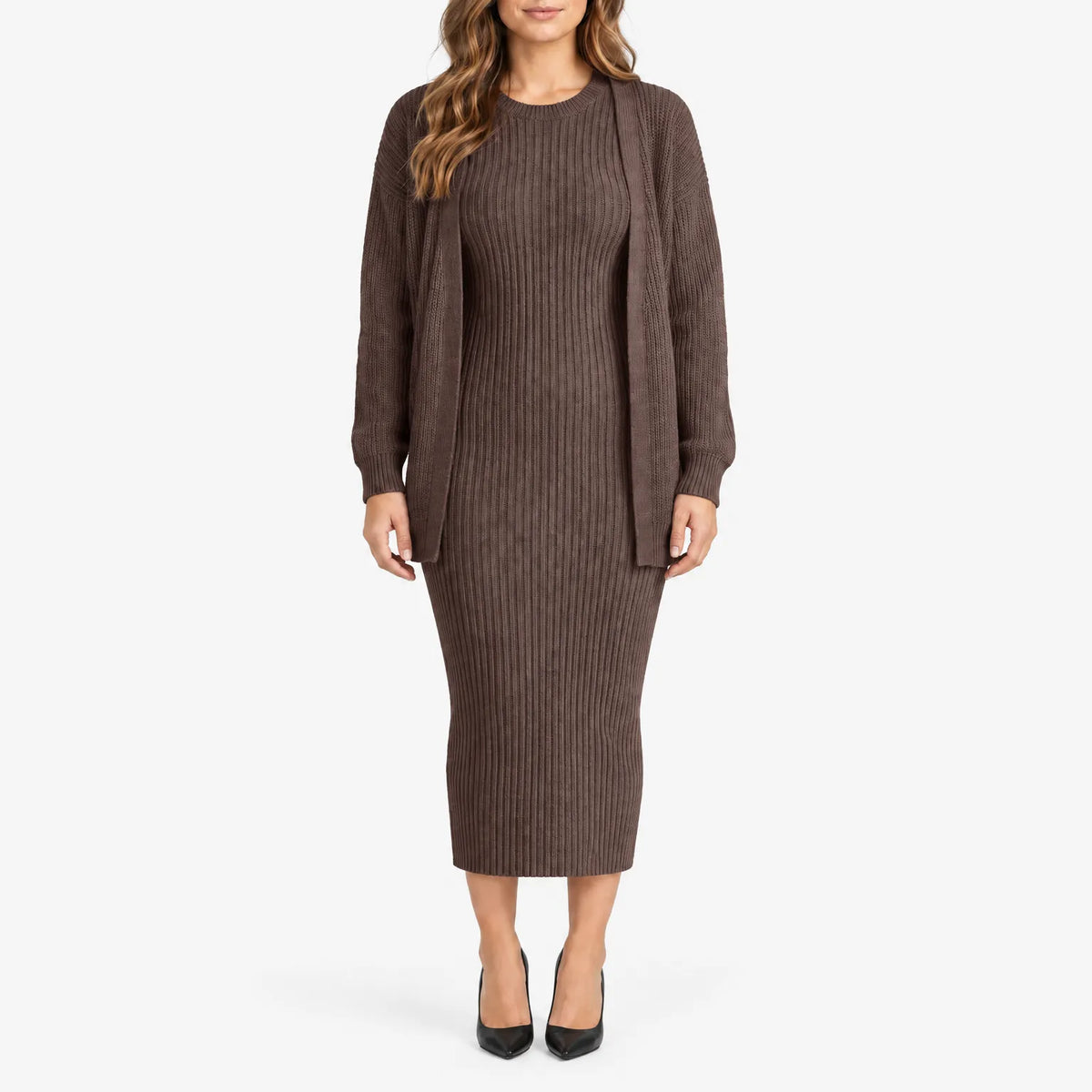 Stephanie  - Ribbed Knit 2-Piece Co-Ord Set