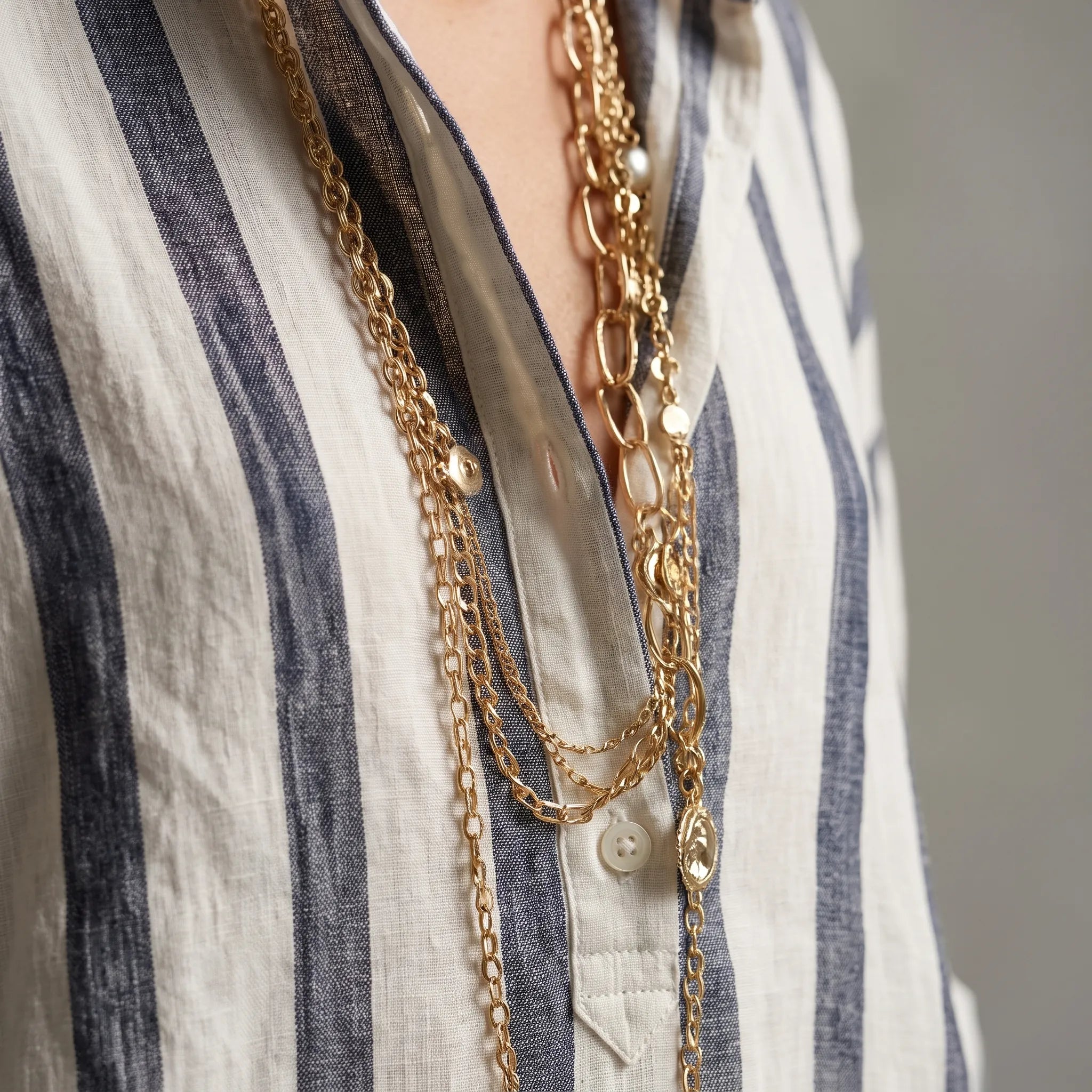 Tracy  - Casual Striped Midi Shirt Dress