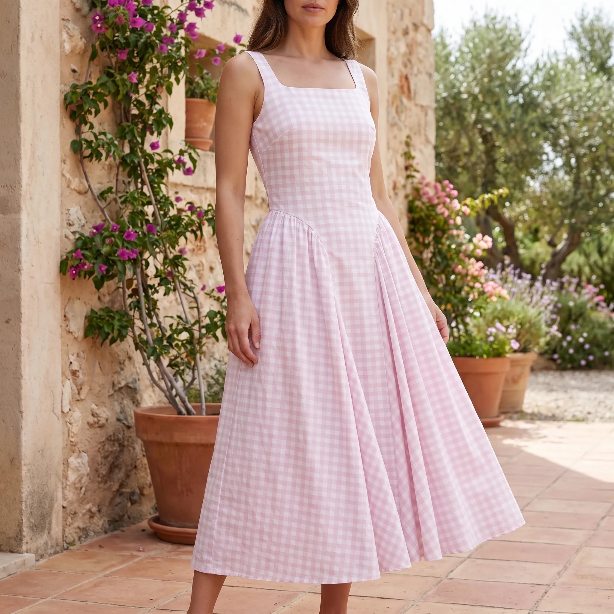 Tricia  - Sleeveless A-Line Midi Dress