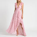 Violet  - Pink Floral Ruffled Maxi Dress