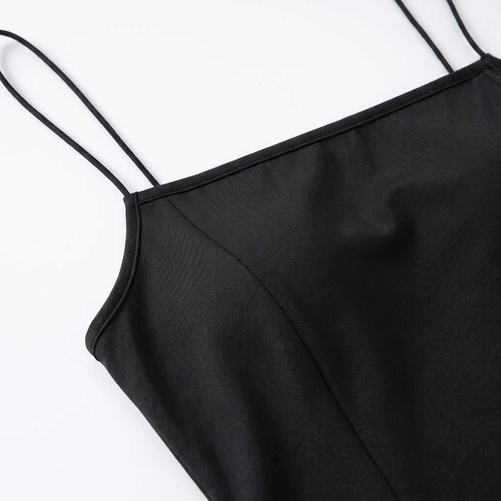 Wendy  - Sleek Black Bodycon Maxi Dress