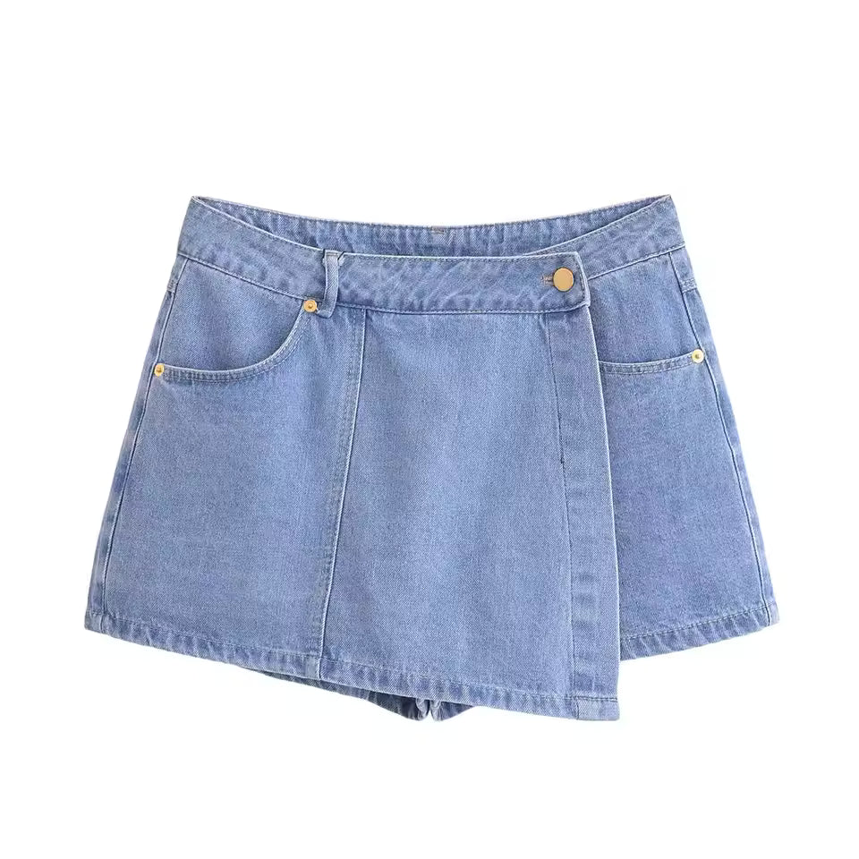 Whitney  - Coordinated Short-Sleeve Crop Top And Skort Set