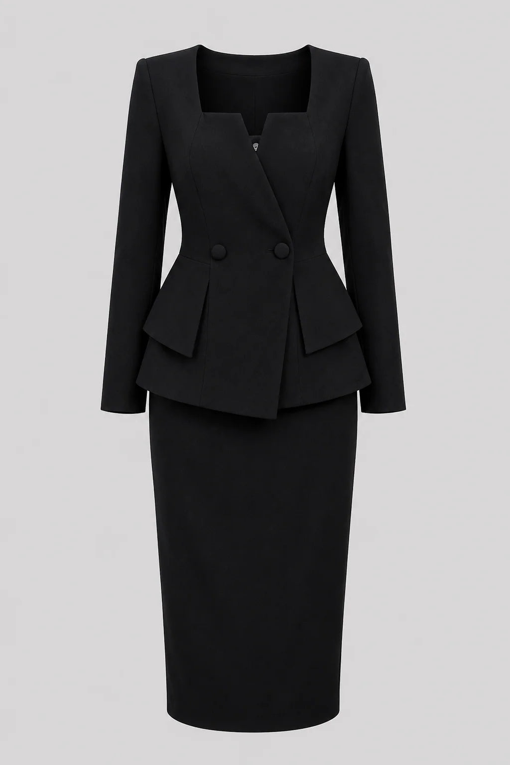 Women's Structured Polyester Suit | Elegant Tailored Two-Piece Office Set 5