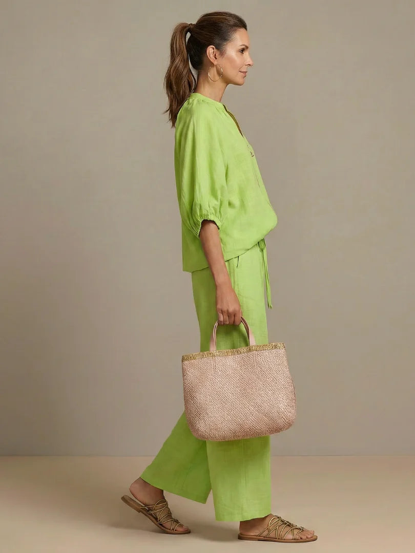 Women's Textured Cotton Loungewear Set | Relaxed Bohemian Two-Piece Outfit 5