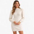 Irene  - Knitted High Neck Jumper Dress