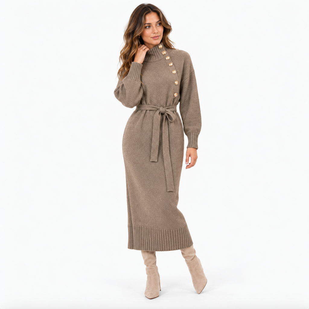 Ramona  - Knitted Winter Midi Jumper Dress